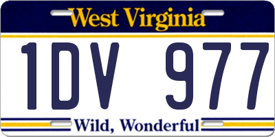 WV license plate 1DV977