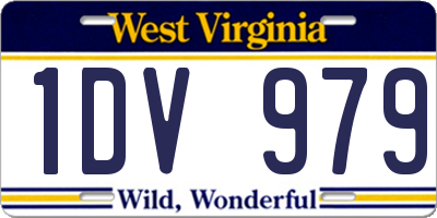 WV license plate 1DV979