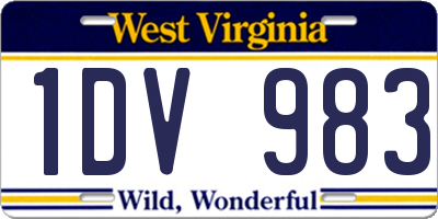 WV license plate 1DV983