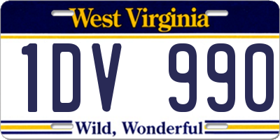 WV license plate 1DV990