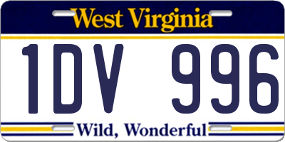 WV license plate 1DV996