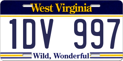WV license plate 1DV997
