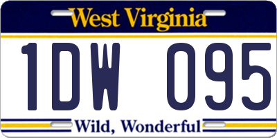 WV license plate 1DW095