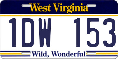 WV license plate 1DW153