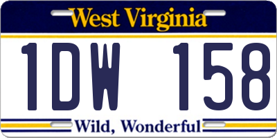 WV license plate 1DW158