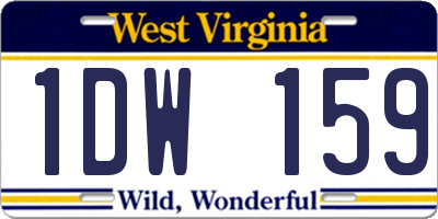 WV license plate 1DW159