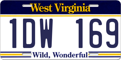 WV license plate 1DW169