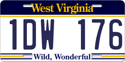 WV license plate 1DW176