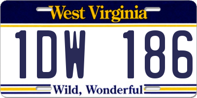 WV license plate 1DW186