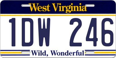 WV license plate 1DW246