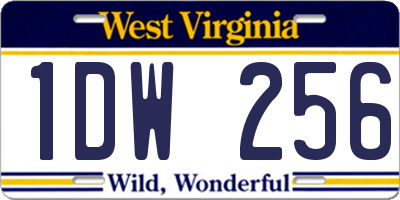 WV license plate 1DW256
