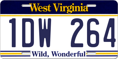WV license plate 1DW264