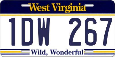 WV license plate 1DW267
