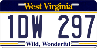 WV license plate 1DW297