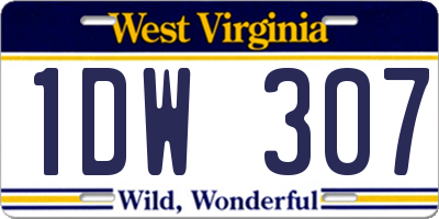 WV license plate 1DW307