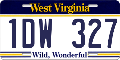 WV license plate 1DW327