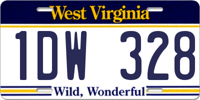 WV license plate 1DW328