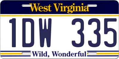 WV license plate 1DW335
