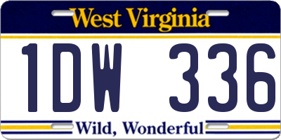 WV license plate 1DW336