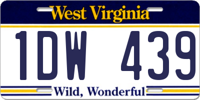 WV license plate 1DW439