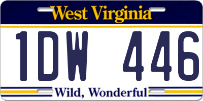 WV license plate 1DW446