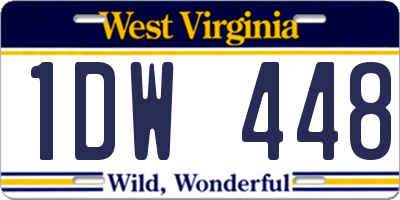 WV license plate 1DW448