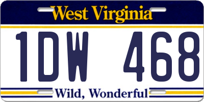 WV license plate 1DW468