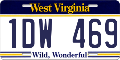 WV license plate 1DW469