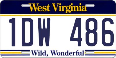 WV license plate 1DW486