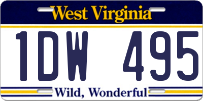 WV license plate 1DW495