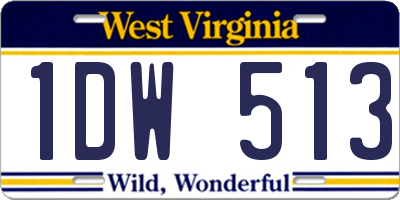 WV license plate 1DW513