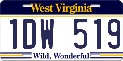 WV license plate 1DW519