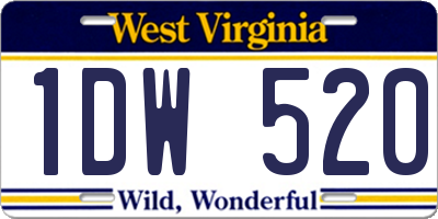 WV license plate 1DW520