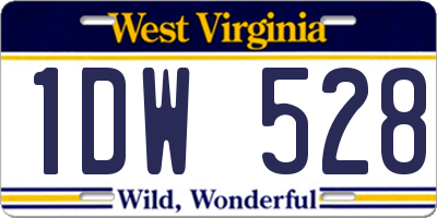 WV license plate 1DW528
