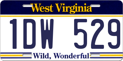 WV license plate 1DW529