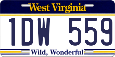 WV license plate 1DW559