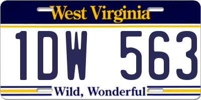 WV license plate 1DW563