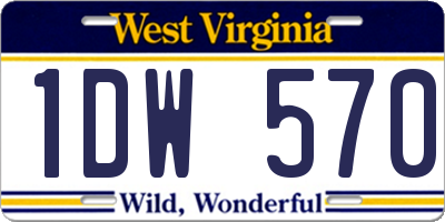 WV license plate 1DW570