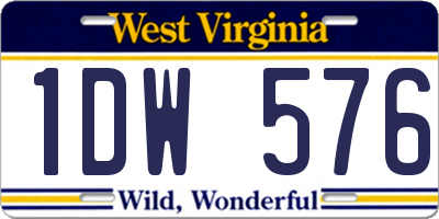 WV license plate 1DW576