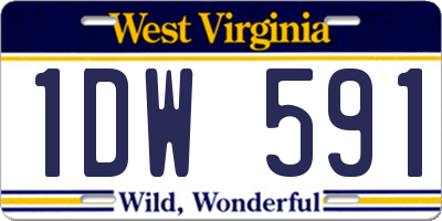 WV license plate 1DW591