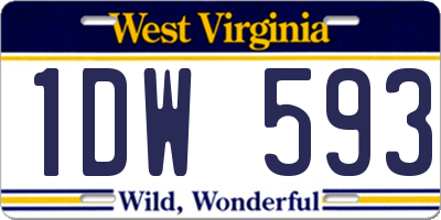 WV license plate 1DW593
