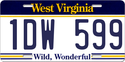 WV license plate 1DW599