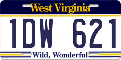 WV license plate 1DW621