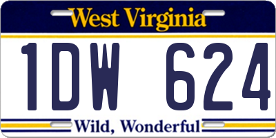 WV license plate 1DW624