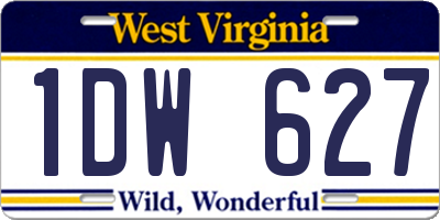 WV license plate 1DW627