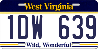 WV license plate 1DW639