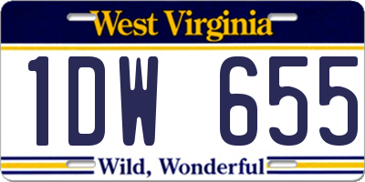 WV license plate 1DW655