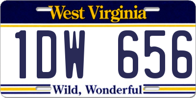 WV license plate 1DW656
