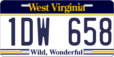 WV license plate 1DW658