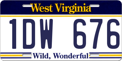 WV license plate 1DW676